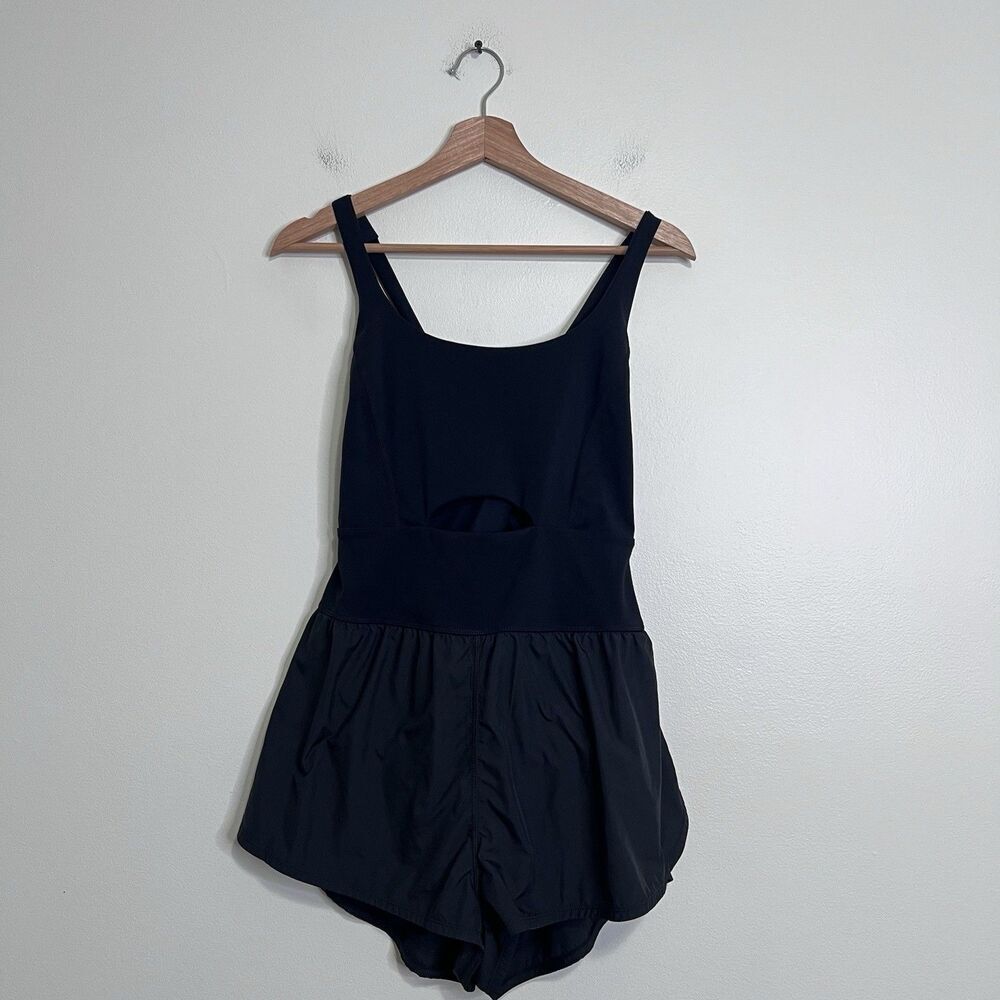 Free People  FP Movement Righteous Runsie Black Romper NWOT Sz Large Pickleball - Picture 3 of 9
